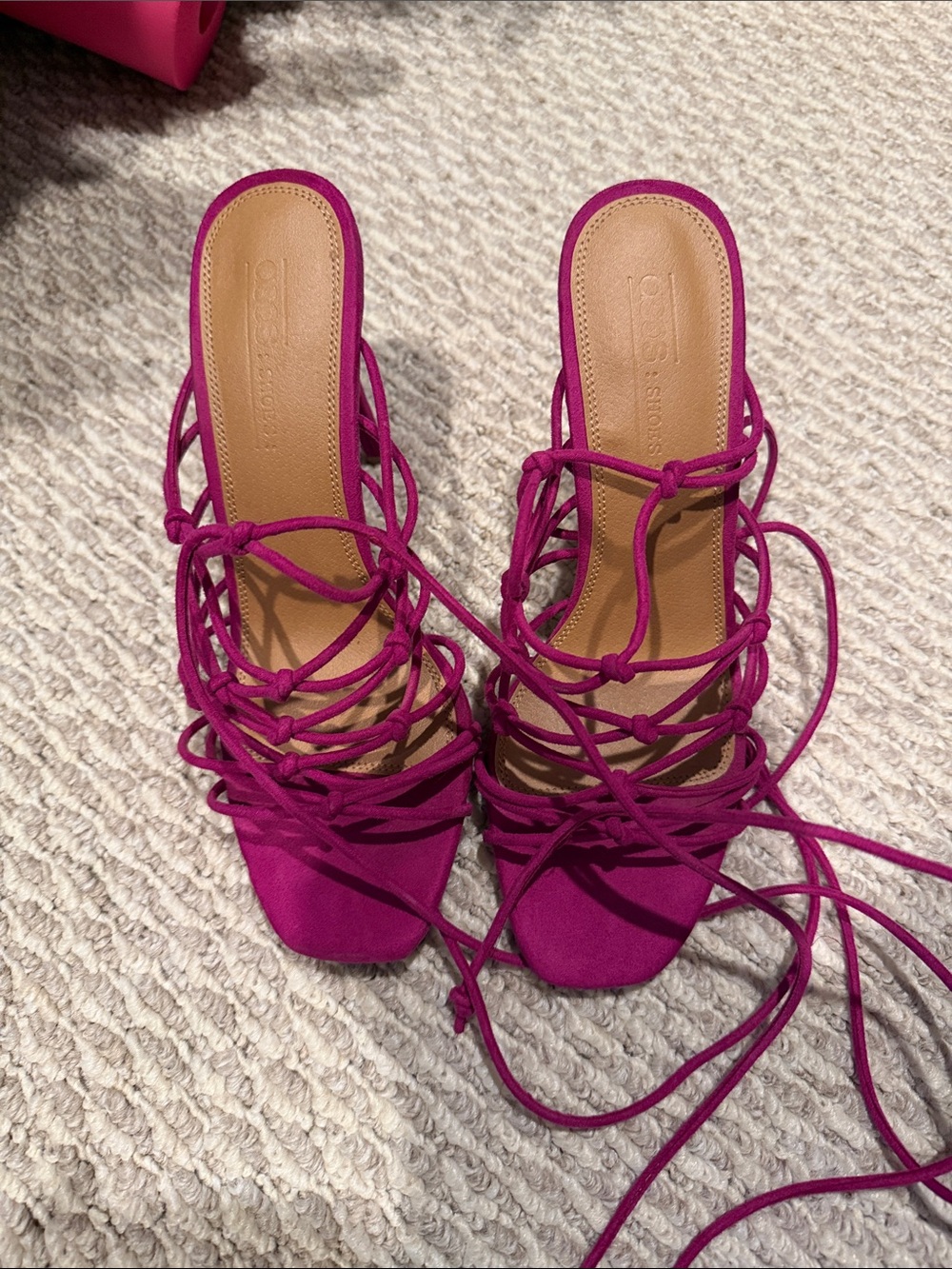 ASOS Fuchsia Lace-Up Strappy Heeled Sandals